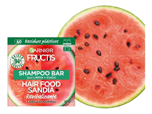 Imagen 3 de 9 de Shampoo En Barra Hair Food Sandía Fructis