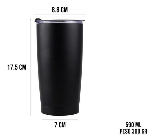 Imagen 3 de 10 de Vaso Termo Acero Inoxidable P/ Cafe 20oz Térmico Tapa Ce-t01