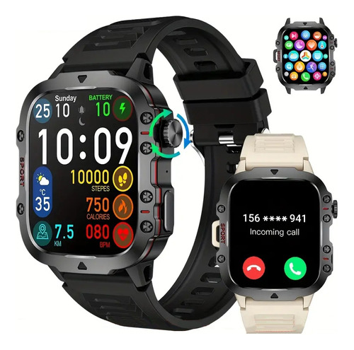 Reloj Inteligente Militar Sport Tracker Con Batería Larga A