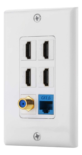 Ibl-6 Puerto Placa De Pared Cat6+ Hdmi + Chapado En Oro F Ti