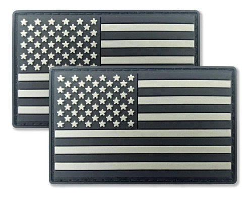 Black Us American Flag Usa   Military - Pvc Hook And Lo...