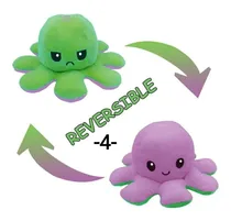 Comprar Pulpo Reversible Bicolor Peluche Suave-feliz-enojado*interac
