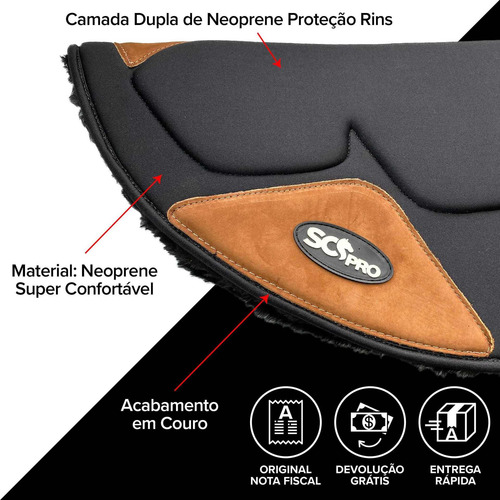 Imagem 2 de 3 de Manta Forro Cavalo Sela Vaquejada Neoprene Premium Scpro