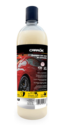 Shampoo Para Autos Con Cera Carnauba Carrok Espuma 1lt