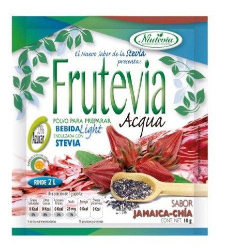 Frutevia Acqua Polvo Para Bebida Light Sabor Jamaica Chía