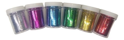 Diamantina Purpurina Glitter En Salero 6 Colores 10g C/u