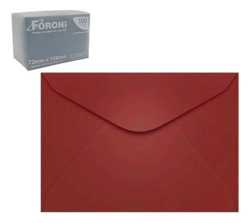 Envelope Visita Foroni 80g 72x108mm Color Plus Vinho Com 100