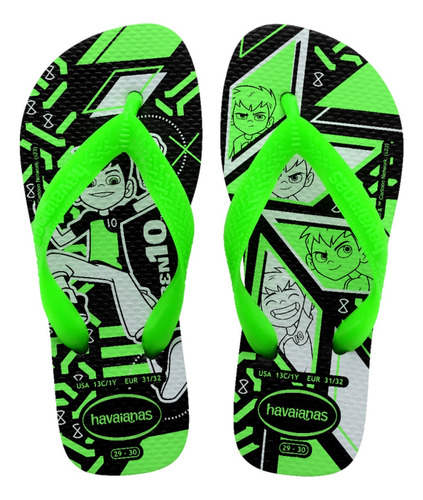 Chinelo Infantil Havaianas Kids Ben 10 Meninos Original Nova