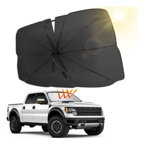 Parasol Para Parabrisas, Mango Plegable Con Rotación De