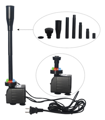 Bomba De Agua Sumergible Con 12 Luces Led 15w Ultra Silencio