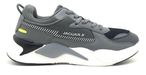 Zapatillas Jaguar 4325 color gris/negro - adulto 44 AR