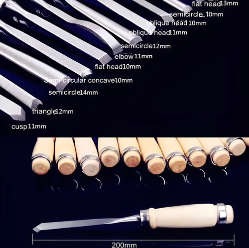 Gubias Para Tallar Madera 12 Unidades + Estuche Organizador