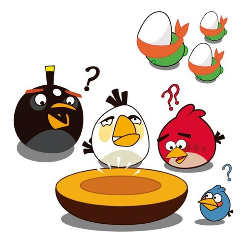 Decoración Cuarto Infantil Angry Birds Sticker Pared 80x55