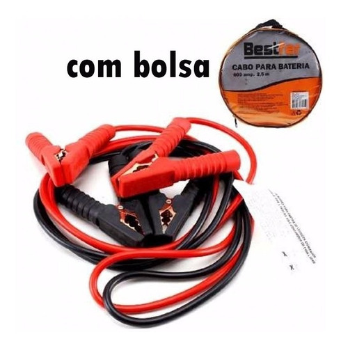 Cabo De Chupeta Bateria De Carro 600 Amp Com Bolsa Protetora