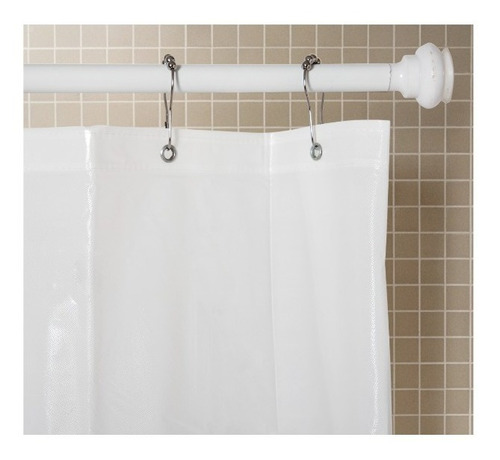 Combo Cortina De Baño Bordada + Protector + Ganchos
