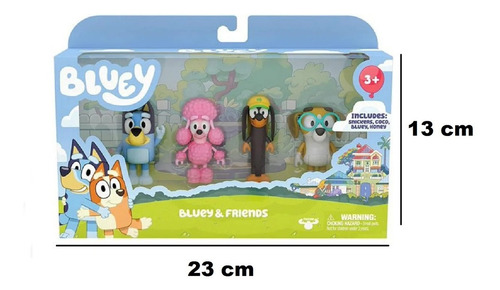 Imagen 3 de 5 de Bluey Figura Articulada Set X4 C/acc Int 13013 Disney Jr