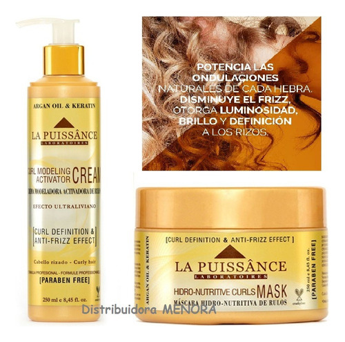 La Puissance Kit Crema De Peinar+mascara Activadora De Rulos