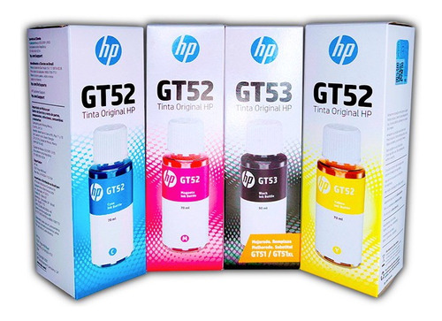 Kit X4 Tinta Hp Gt53 Gt52 Original Gt5820 5820 Sist Cont.