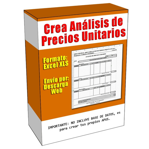 Imagen 1 de 3 de Crea Tus Propios Analisis De Precios Unitarios En Excel