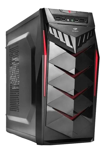 Gabinete Gamer C3tech Mt-g70bk Led Red Midtower Atx Usb 2.0