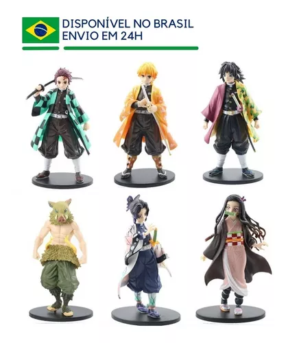 Kit Mini Boneco Demon Slayer Figura de ação Estatua Manga