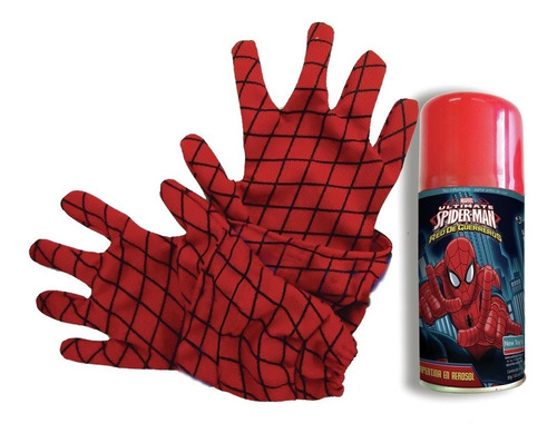 Imagen 1 de 5 de Kit Guantes Spiderman Lanza Telaraña Con Aerosol Marvel Ed
