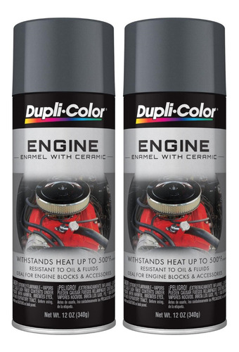 Paq 2 Pinturas Color Gris Hierro Para Motor Resina Ceramica