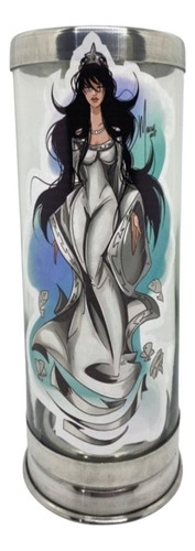 Suporte Para Vela 7 Dias 18 Cm Iemanjá Umbanda Branco Vidro