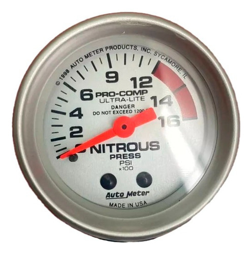Relógio Pressão Do Nitro 0-1600psi Mecânica Ultra Lite A.m