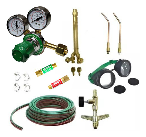 Kit Maçarico De Solda Mod. 200 Oxigênio E Glp 13 + 2 Ext. 