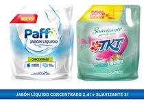 Comprar Combo Jabón Liquido Paff 2,4 Lts Suavizante Para Ropa 3 Lts