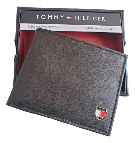 Billetera Tommy Hilfiger Billetera Con Diseño Liso Color Marrón De Cuero - 8cm X 12cm X 2cm