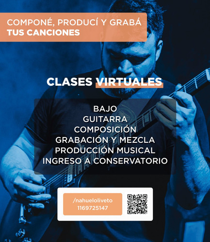 Imagen 1 de 2 de Clases De Bajo Guitarra Online Produccion Musical Ukelele