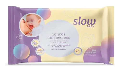 Lenços Umedecidos 96 Unidades Wipes Slow Baby Ls8014