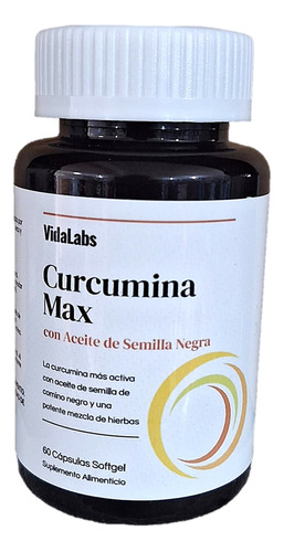 Curcumina Max Con Aceite De Semilla Negra 60 Cápsulas Sofgel