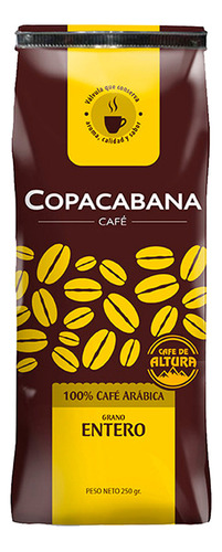 Cafe En Grano Copacabana 100% Arabica 250gr