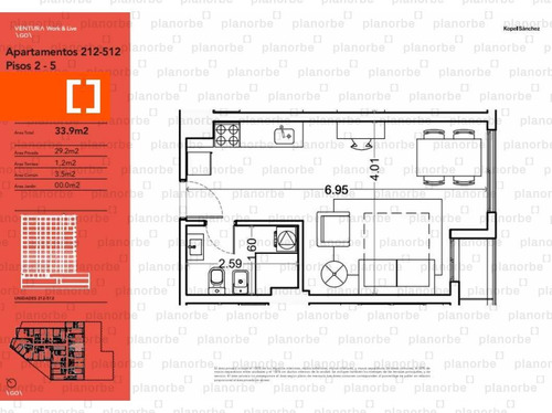 Venta De Apartamento Obra Construcción Monoambiente En Cordón, Ventura Work & Live/go Unidad 512