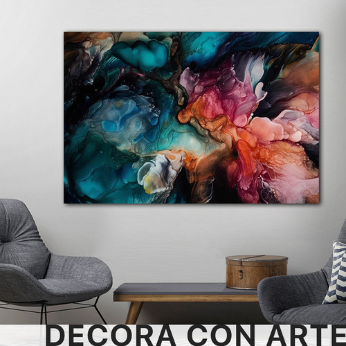 Cuadro Canvas Abstracto Colores Estilo Acuarela 130x90 Ac37
