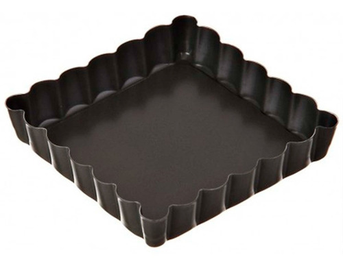 Patisse | Molde Cuadrado Desmontable | Molde Acero Inoxidable | 10x2x10 cm | Capacidad 250 Ml | Color Negro