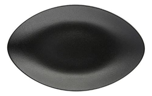 Plato Ovalado De 35x22.3x4, 4 Pzas Porcelana Negra Revol