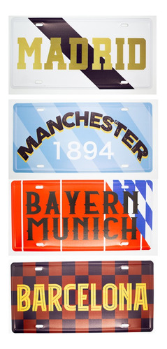 Placa Decorativa Para Pared Equipos De Fútbol Soccer