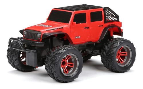 Coche Radio Control New Bright Jeep Wrangler 4x4 Escala 1:16 Color Rojo