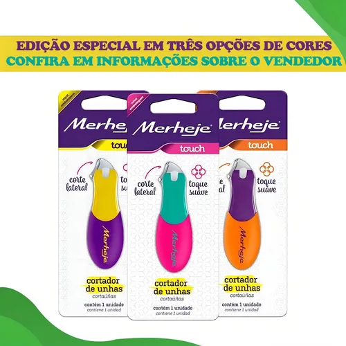 Cortador de uñas lateral Merheje Touch mango de goma color amarillo / morado