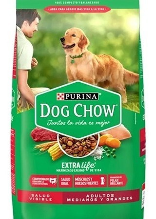 Dog Chow Adulto 20kg Sincolorantes Todas Las Razas Y Tamaños