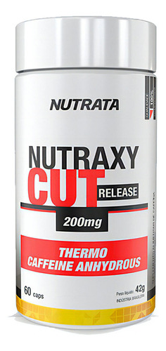 Nutraxy Cut 200mg Cafeína 60 Cápsulas Softgel - Nutrata Sabor Sem Sabor