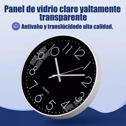 Reloj De Pared Digital Moderno De 30 Cm Moderno Y Silencioso Plateado Negro