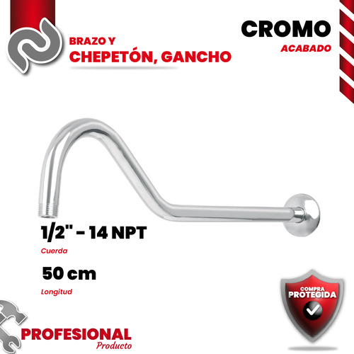 Brazo De 50 Cm Y Chapetón Tipo Gancho Pa