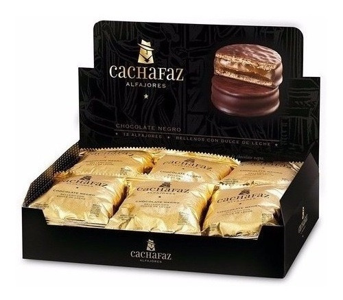 Imagen 1 de 3 de Alfajores Cachafaz De Chocolate 12 Unidades Ventaimportacion