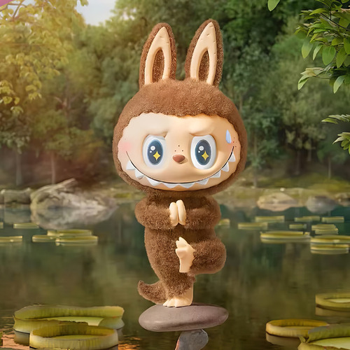 Pop Mart The Monsters Labubu Serie Yoga Lazy Figura Qr Codig