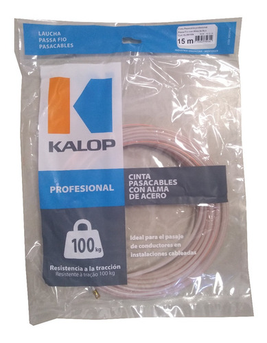 Imagen 3 de 10 de Cinta Pasacable Alma De Acero 15m Kalop